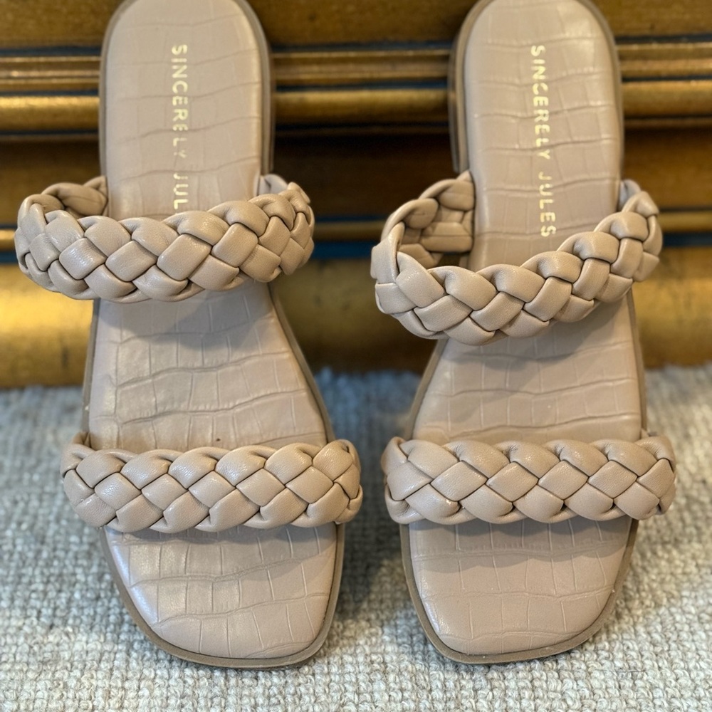 Sincerely Jules Taupe Braided Sandals